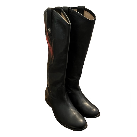 FRYE Tall Melissa Black Leather Riding Boots - Picture 4 of 13